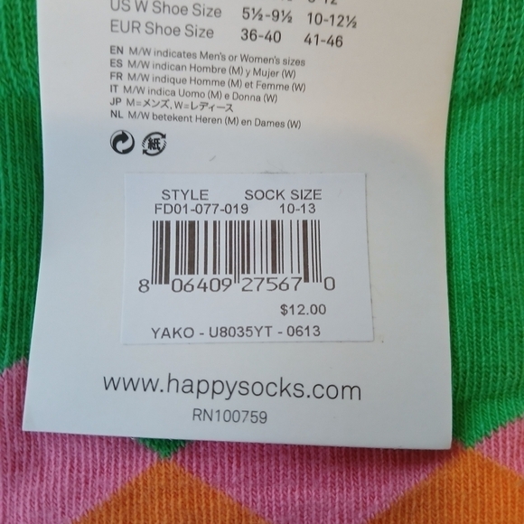 Happy Socks Colorful Knit Jewel Series Checked Design (10-13) - Picture 6 of 8